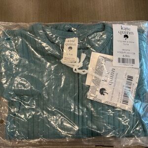 NWT Kate Quinn Long Sleeve Zipper Footie in Sea Pine sz 6-9 Months